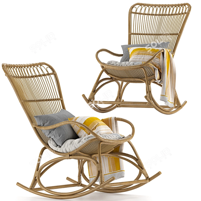 Monet Rocking Chair: Elegant and Comfortable 3D model image 3