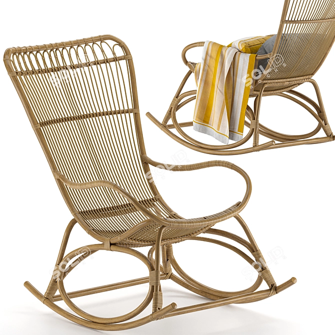 Monet Rocking Chair: Elegant and Comfortable 3D model image 4
