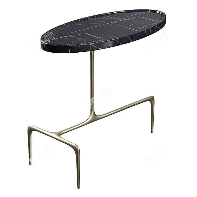 Elegant Caste Bridger Oval Table 3D model image 1