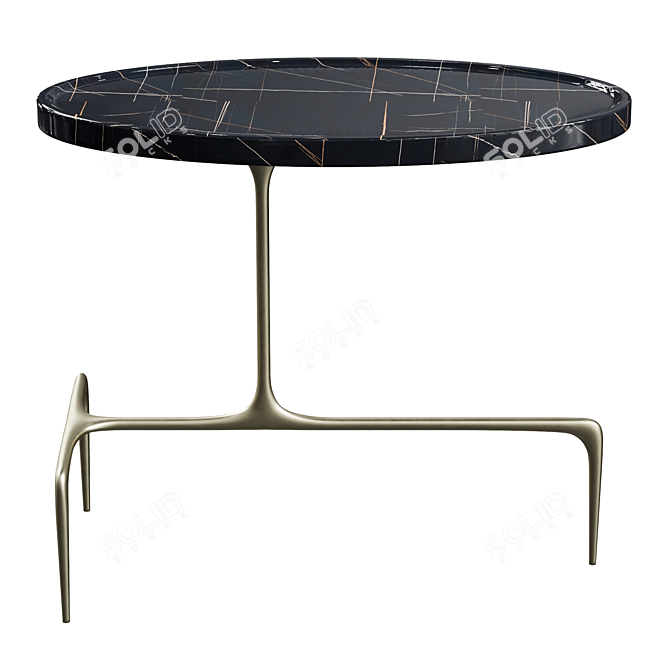 Elegant Caste Bridger Oval Table 3D model image 2