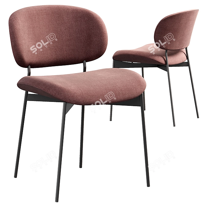 Elegant Luz Upholstered Chair 3D model image 1