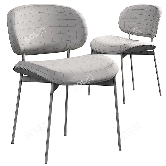 Elegant Luz Upholstered Chair 3D model image 5