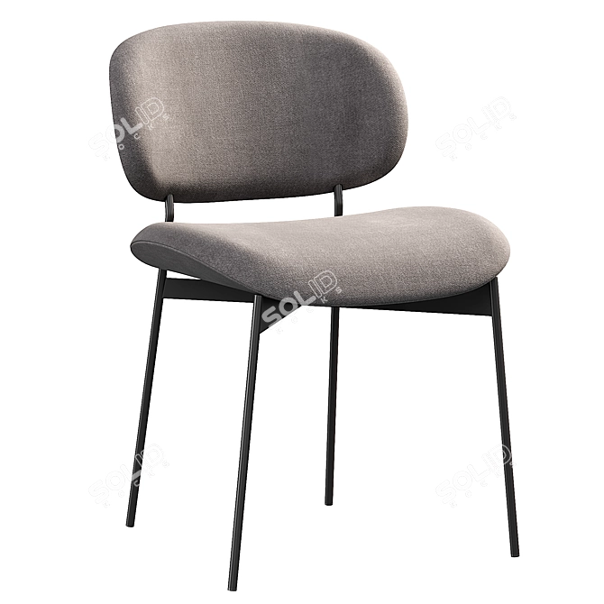 Elegant Luz Upholstered Chair 3D model image 7