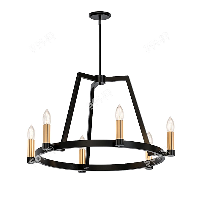 Elegant Regent Chandelier: Artcraft 3D model image 1