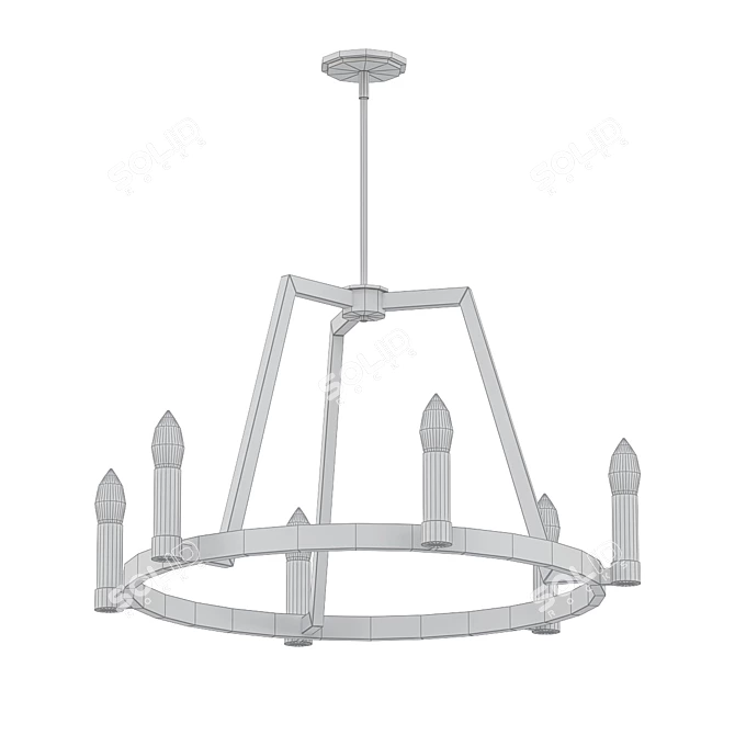 Elegant Regent Chandelier: Artcraft 3D model image 2