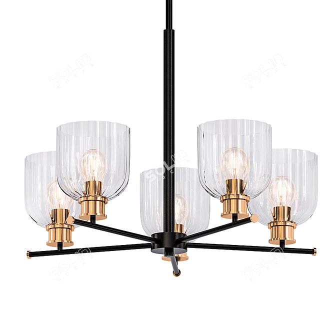 Regal Elegance: Monarch Chandelier 3D model image 1