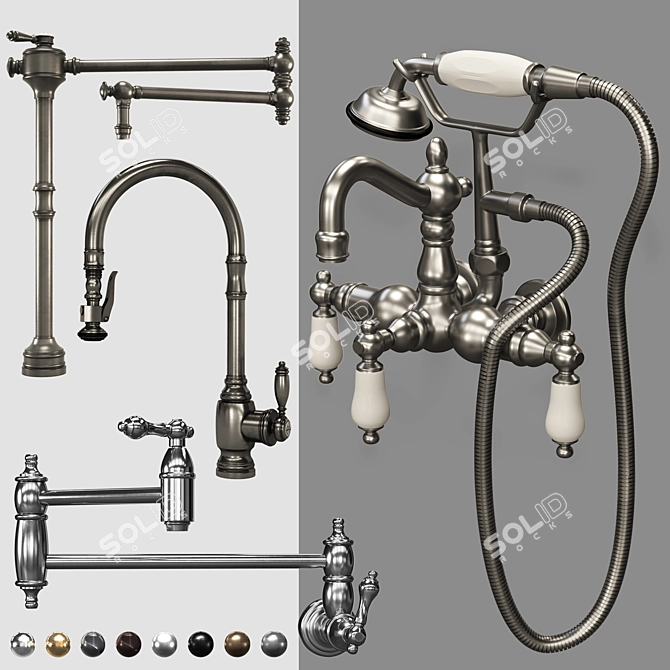 Heritage Collection: Waterstone & Kingston Faucets 3D model image 1