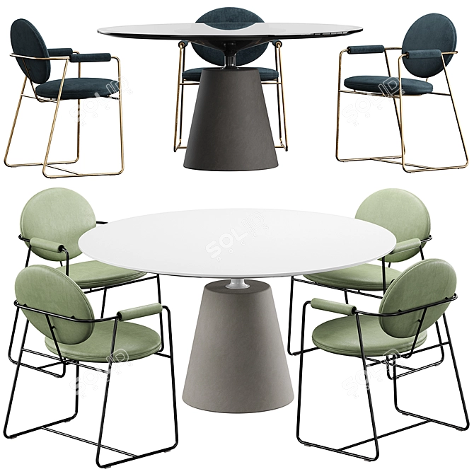 Rock Table Chair - Stylish and Versatile 3D model image 1