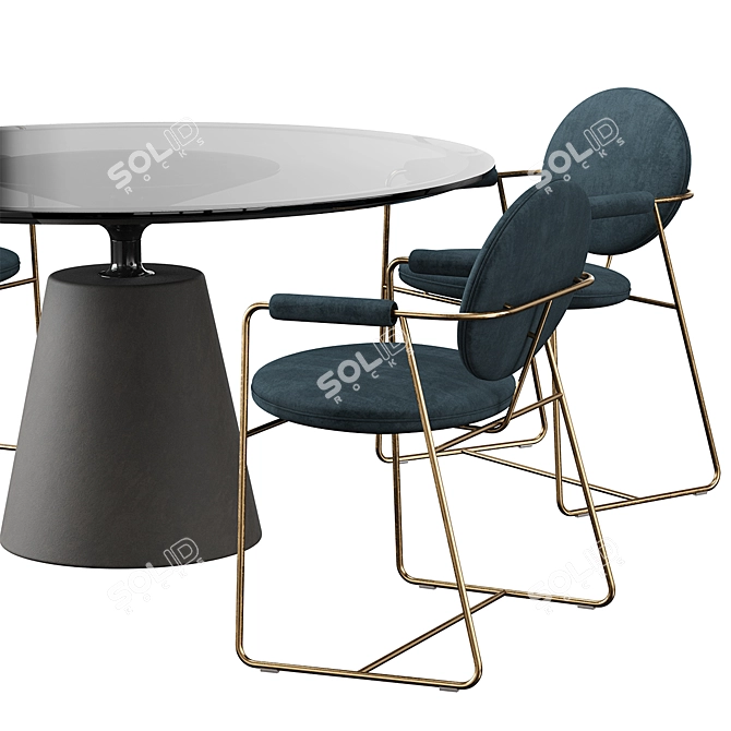 Rock Table Chair - Stylish and Versatile 3D model image 3