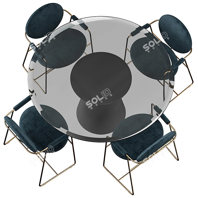 Rock Table Chair - Stylish and Versatile 3D model image 5