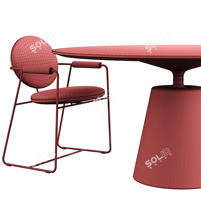 Rock Table Chair - Stylish and Versatile 3D model image 7