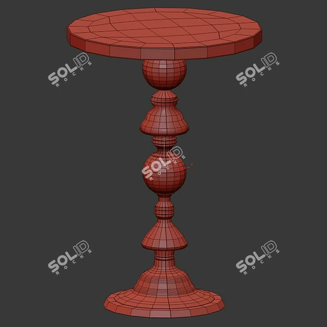 Sleek Aluminum Inart Table 3D model image 3