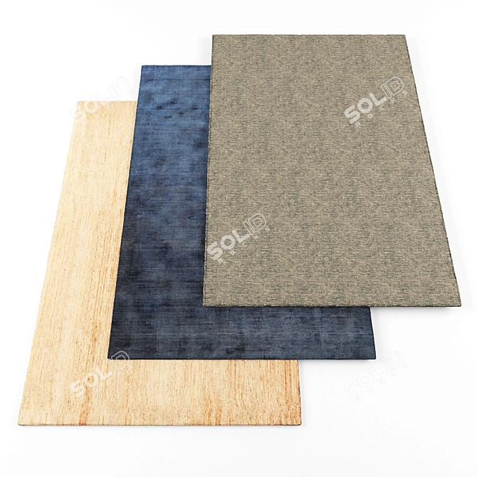  High Resolution Set of 5 Rugs 3D model image 1