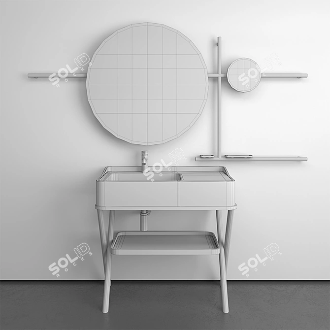 Cielo Siwa Bathroom Set: Stylish and Spacious 3D model image 3