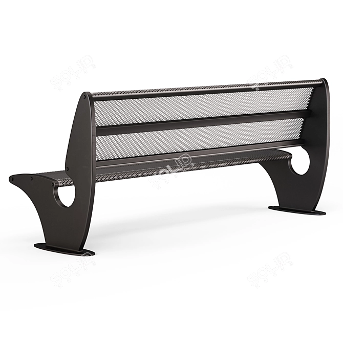 Title: Sleek Bench - Perfect for Modern Spaces 3D model image 2