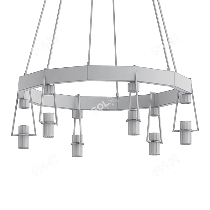 Elegant 6-Light LED Chandelier 3D model image 2