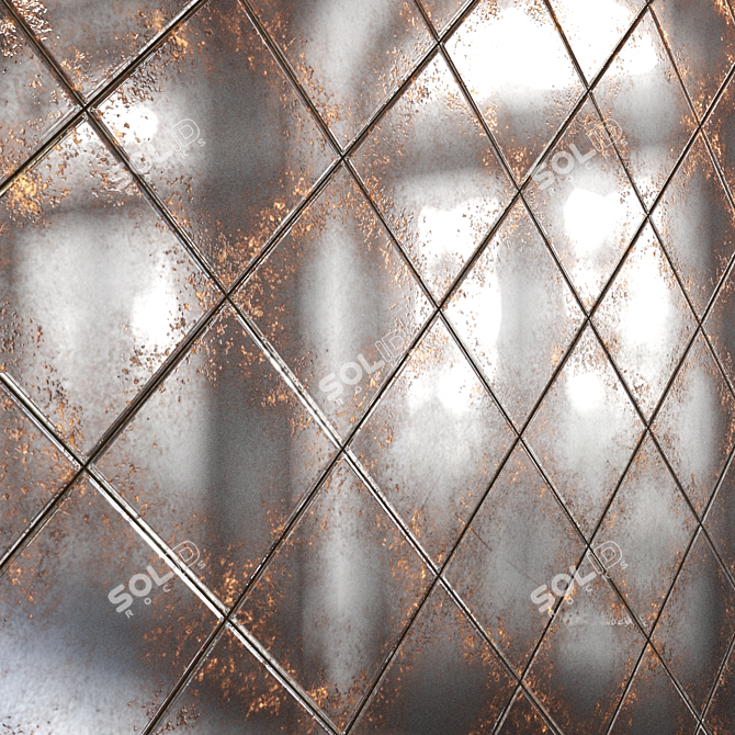 Vintage Rusty Mirror Tiles 3D model image 4