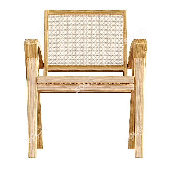 Rattan Armchair: Stylish and Comfortable 3D model image 2