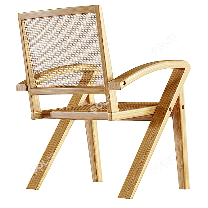 Rattan Armchair: Stylish and Comfortable 3D model image 3