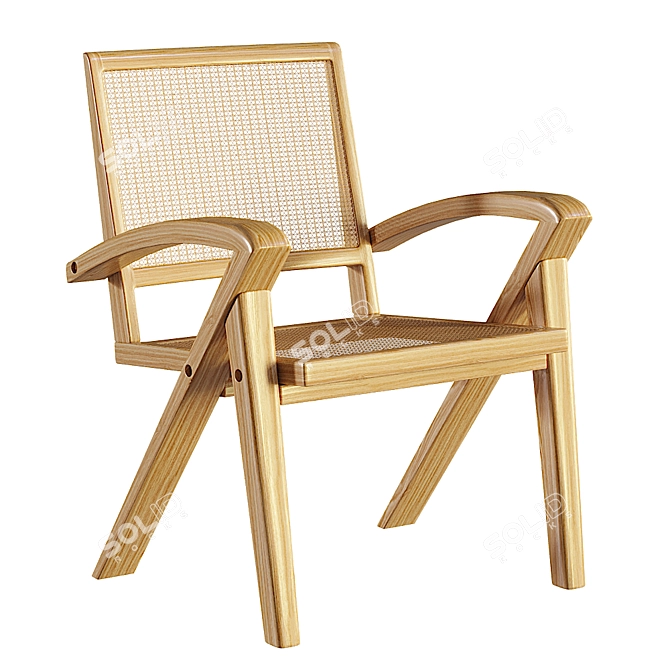 Rattan Armchair: Stylish and Comfortable 3D model image 4