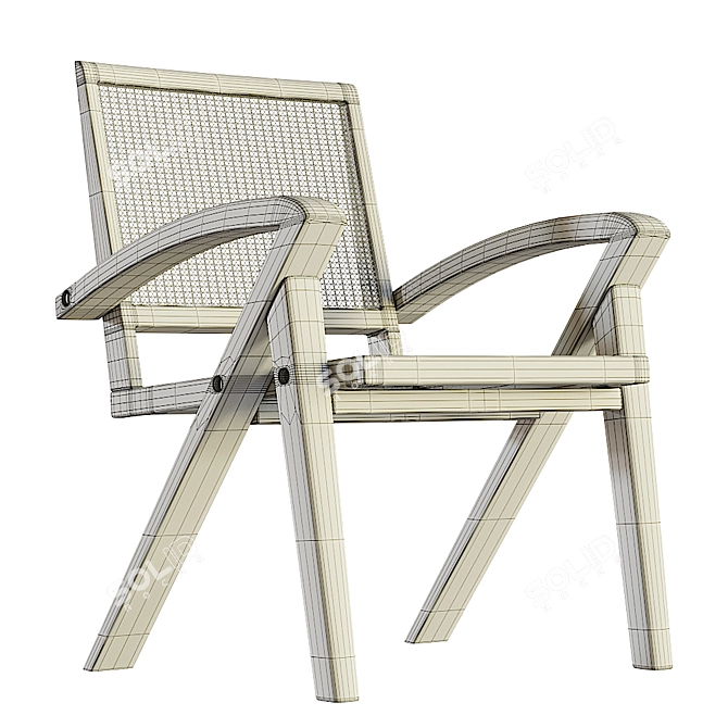 Rattan Armchair: Stylish and Comfortable 3D model image 6