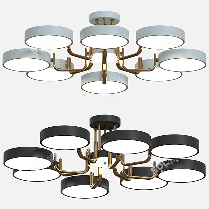 Elegant Lumen Lux Ceiling Chandelier 3D model image 1