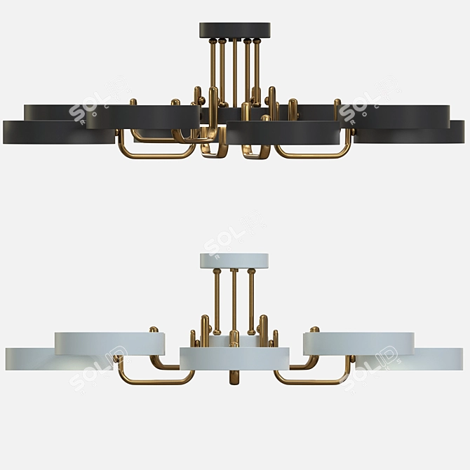 Elegant Lumen Lux Ceiling Chandelier 3D model image 2