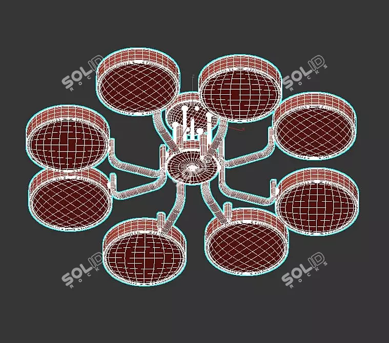 Elegant Lumen Lux Ceiling Chandelier 3D model image 3