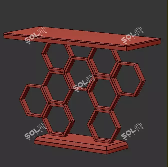 LUX-267 Hive Console - Wood/Metal, 100x75x40 cm 3D model image 3