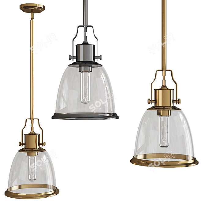 Modern Hobson Pendant Light 3D model image 1