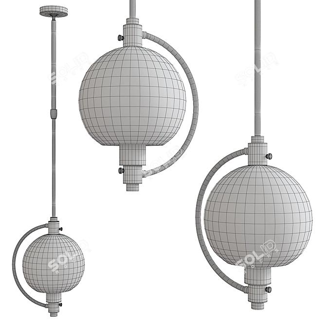 Pluto Pendant Light: Modern Elegance 3D model image 2