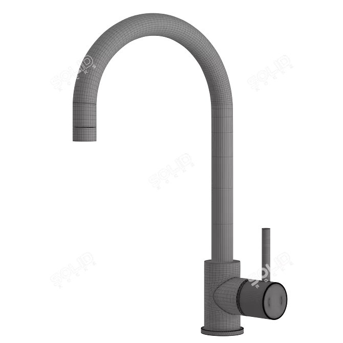 Quadro Brass Sink Mixer 3D model image 3