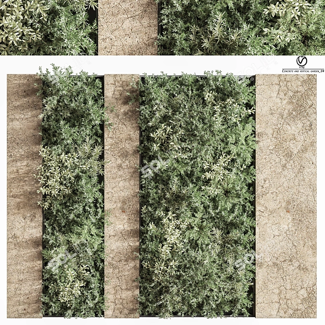 Concrete Vertical Garden: Stunning 3D Model 3D model image 1