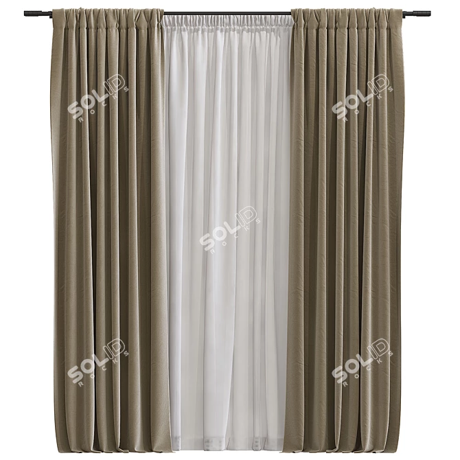 Elegant Mesh Drapery 3D model image 1