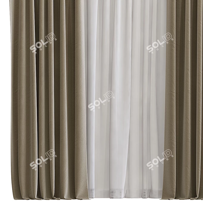 Elegant Mesh Drapery 3D model image 2