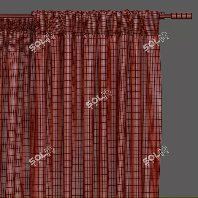 Elegant Mesh Drapery 3D model image 5