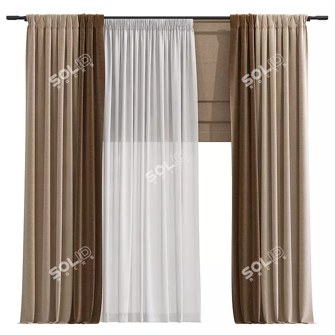 Revamped & Refined Curtain 3D model image 1