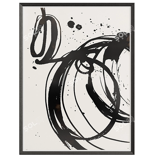 Abstract Print Set: Modern Art Prints in Multiple Frames 3D model image 2