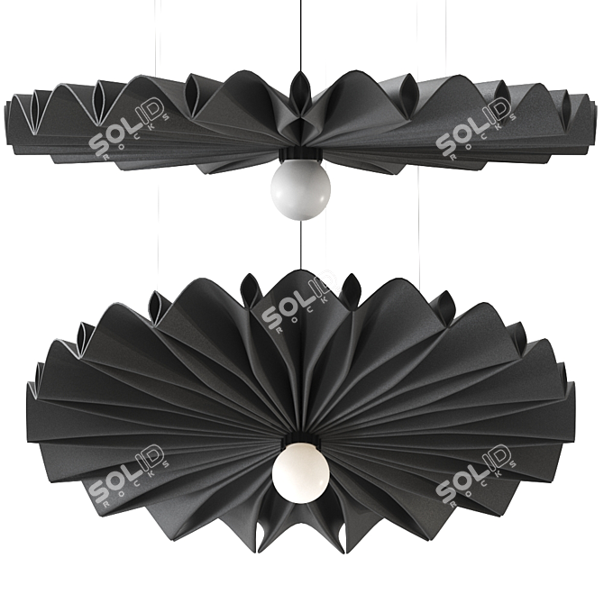 Contemporary BuzziPleat Pendant Lamp 3D model image 1