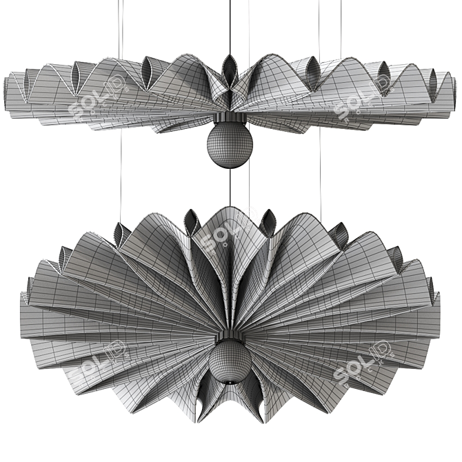 Contemporary BuzziPleat Pendant Lamp 3D model image 2