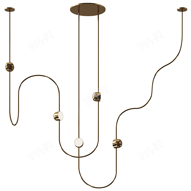 DIA CURVED 3: Elegant Ceiling Lighting 3D model image 1