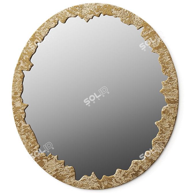  Crater Mirror: Exquisite Reflection by Porta Romana 3D model image 1