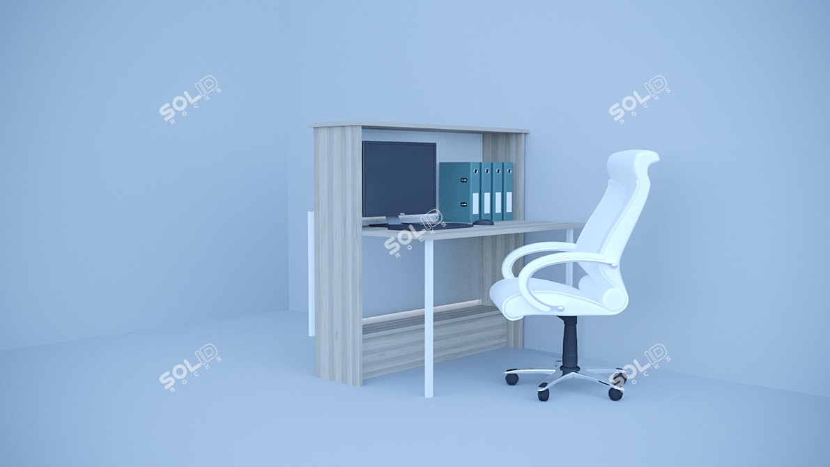 Europe Reception Desk: Modern Elegance 3D model image 1