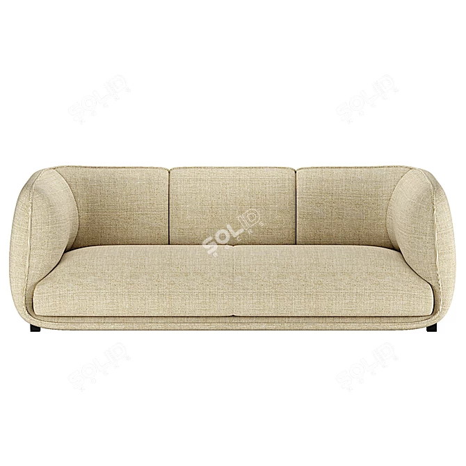 Light Grey Fabric Sofa with Dense Foam Padding 3D model image 2