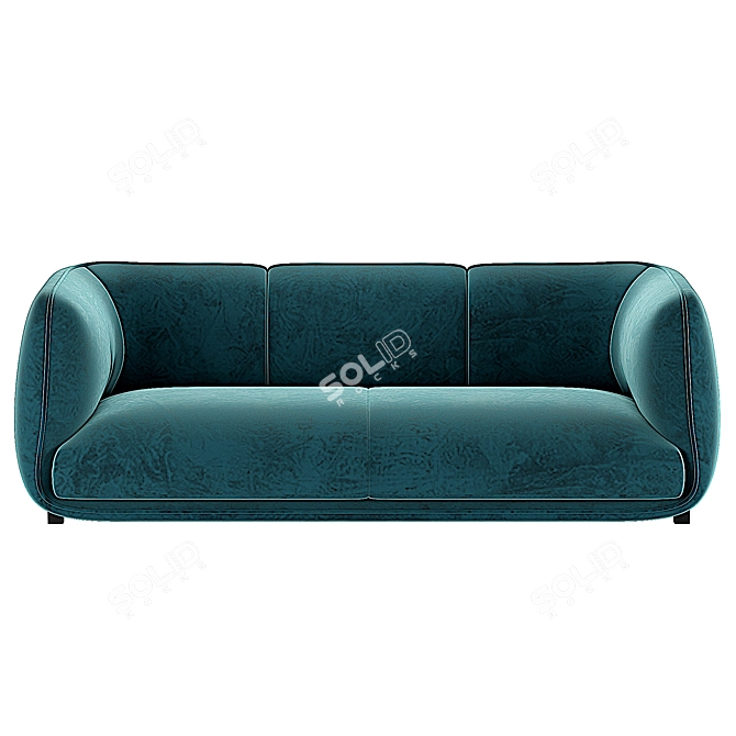 Light Grey Fabric Sofa with Dense Foam Padding 3D model image 3