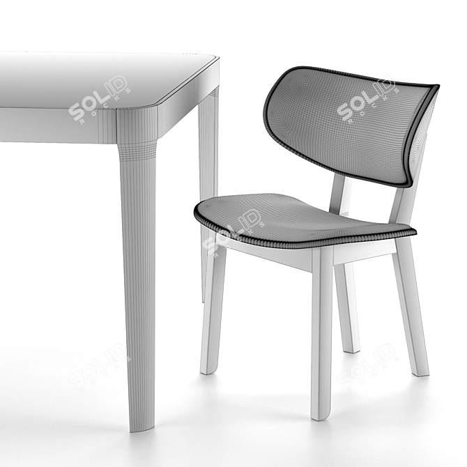 Elegant Gisele Chair and Cross Table 3D model image 5