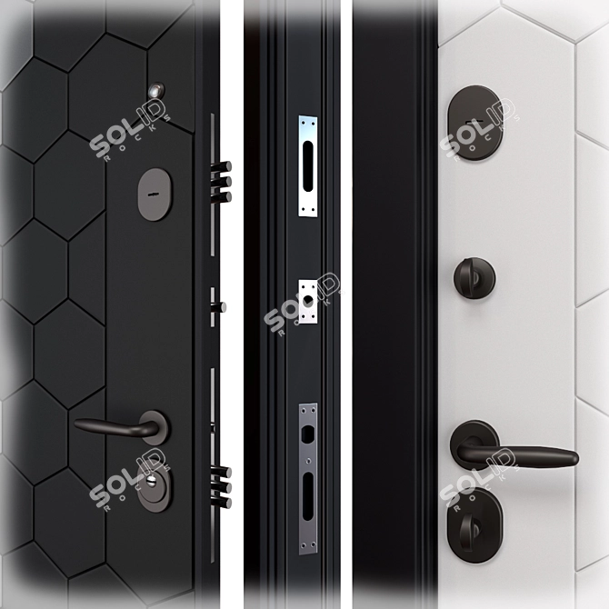 Newest NT 1 Metal Entrance Door (Holz) 3D model image 2