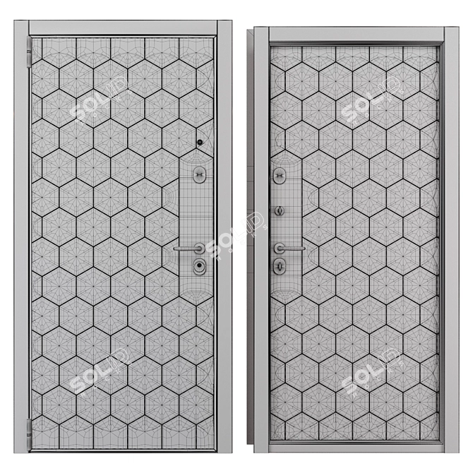 Newest NT 1 Metal Entrance Door (Holz) 3D model image 4