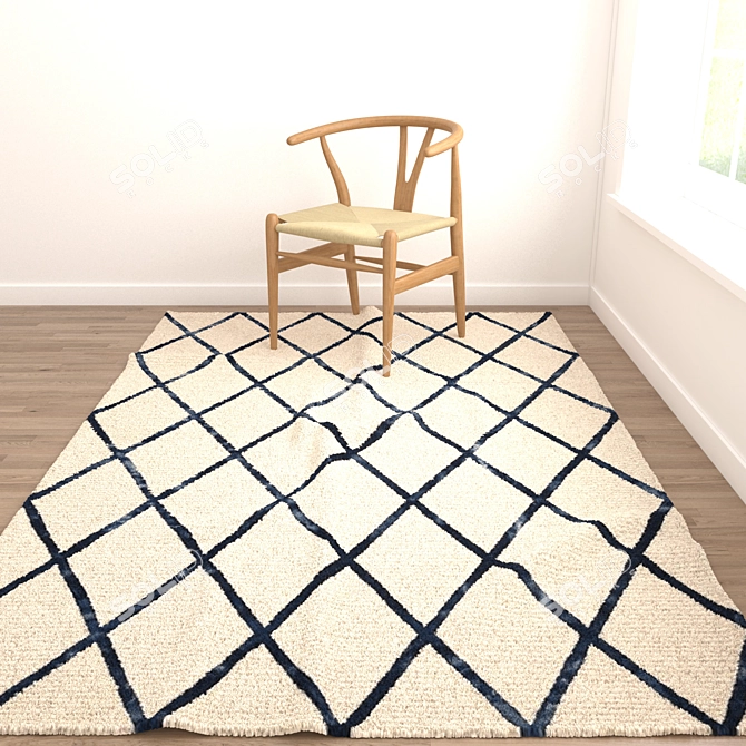 Versatile Set of 8 Modern Rugs 3D model image 5