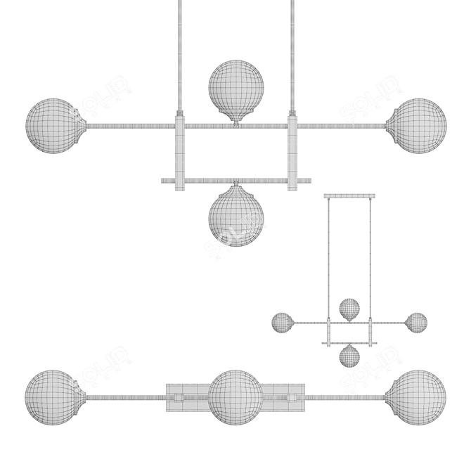 Sleek Glass Pendant Lamp - Lampatron APODIS S 3D model image 6